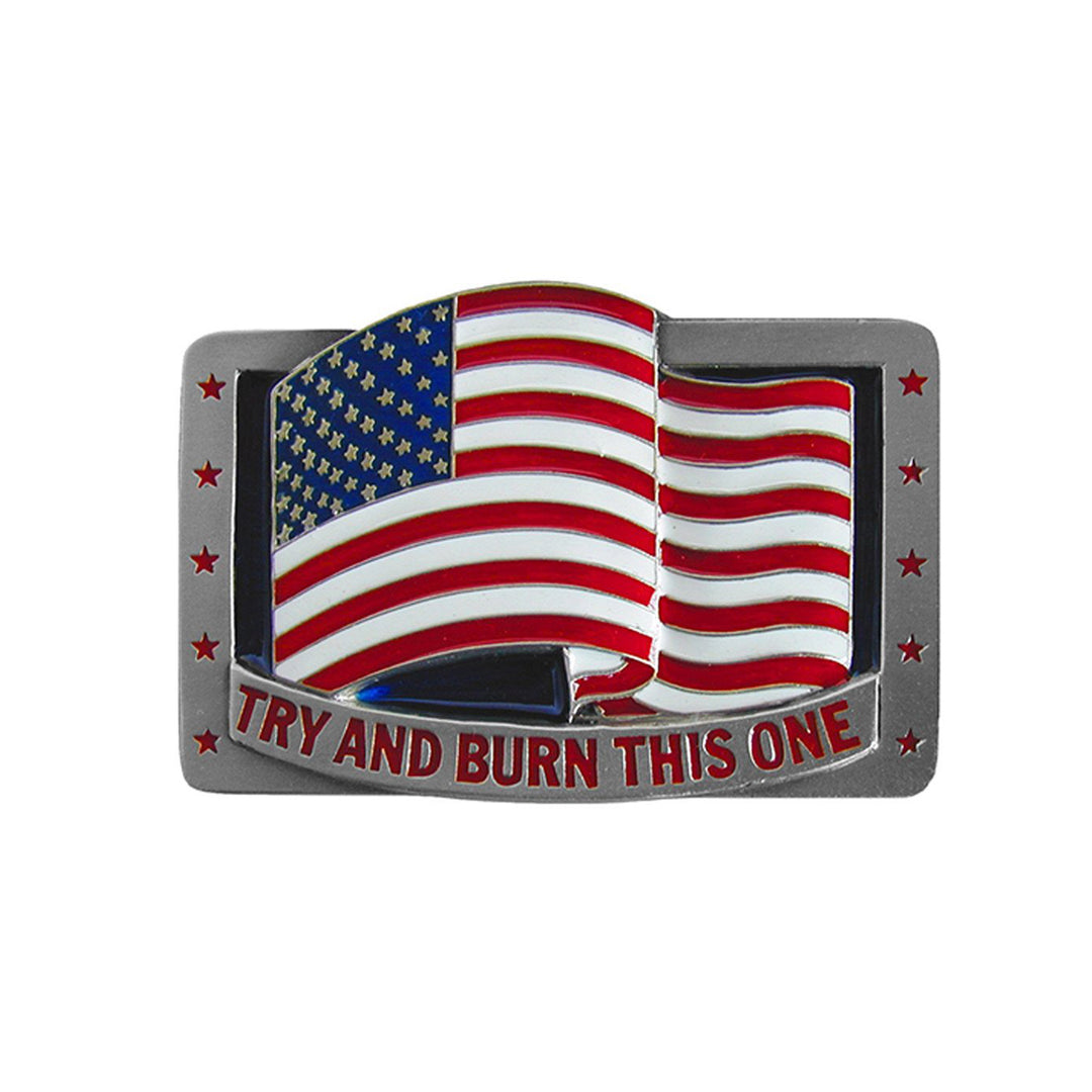 Try and Burn This One Belt Buckle with Enamel Finish
