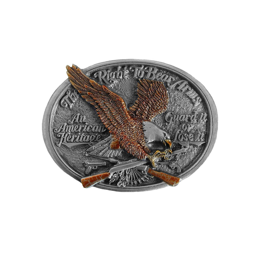 The Right to Bear Arms Belt Buckle with Enamel Finish