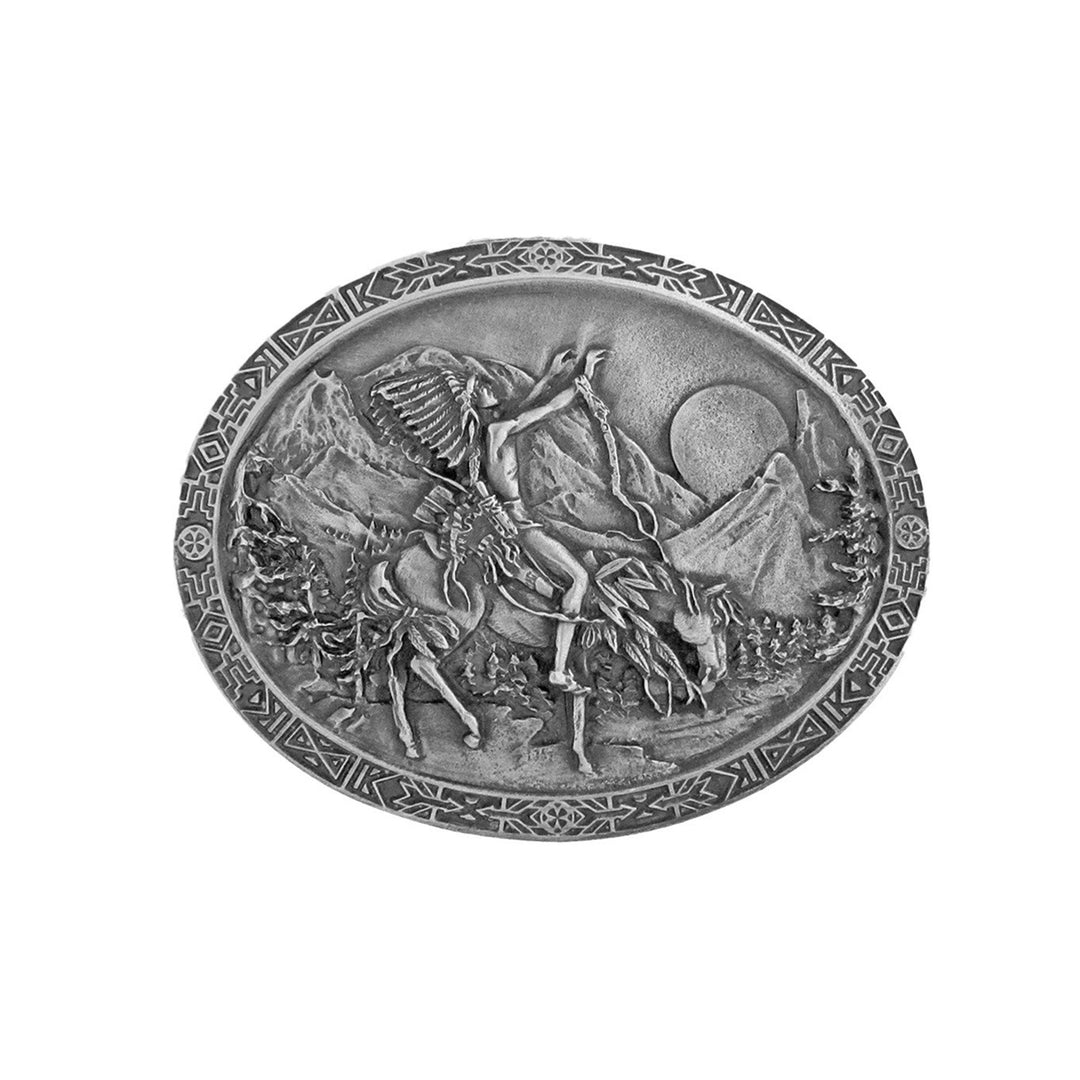 Oval End of Trail Belt Buckle