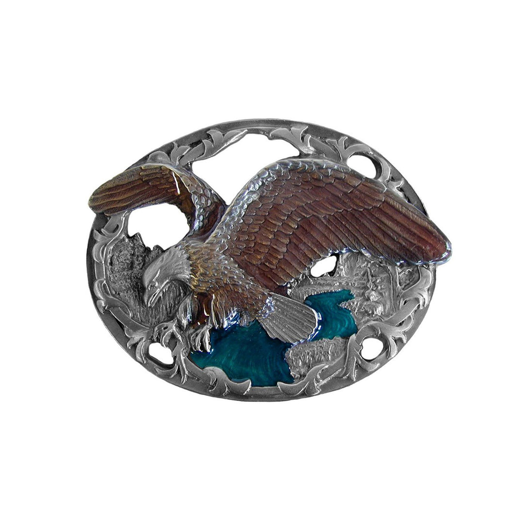 Eagle Alighting Belt Buckle with Enamel Finish