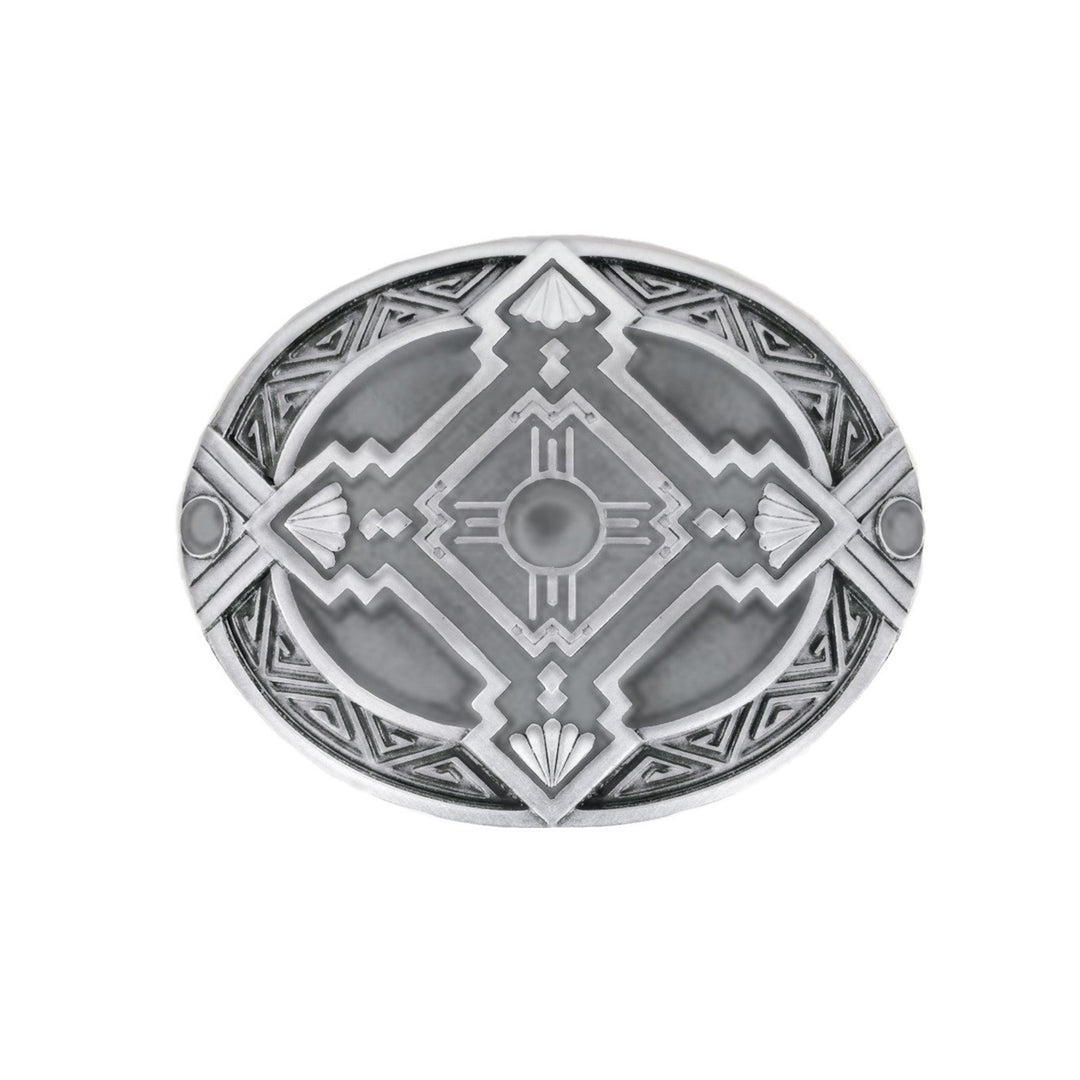 Oval Southwestern Arrow Pattern Belt Buckle