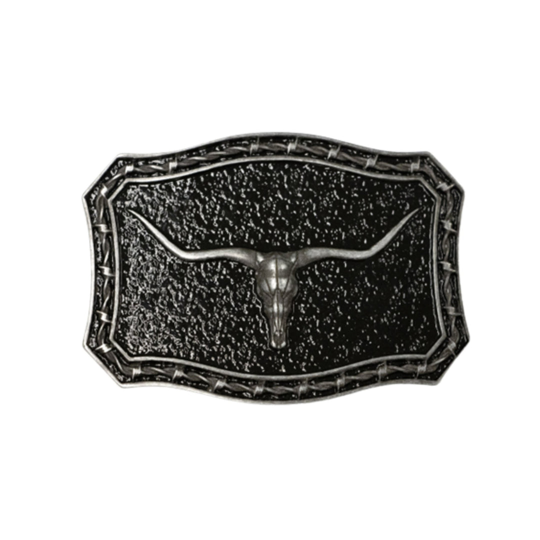 Longhorn Vintage Silver Western Buckle