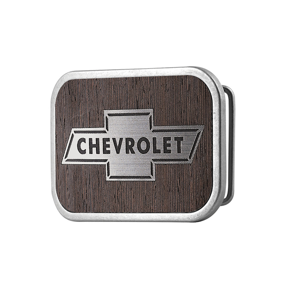 Chevy Bowtie Black Walnut Belt Buckle