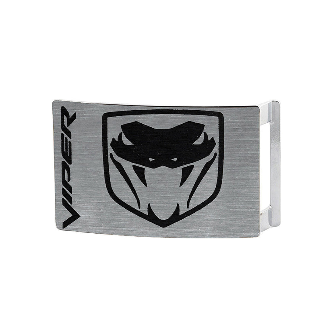 Dodge Viper Brushed Silver Black Belt Buckle