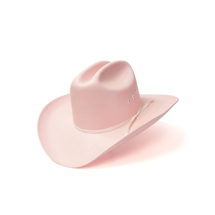 Pink Straw Western Cattleman Hat