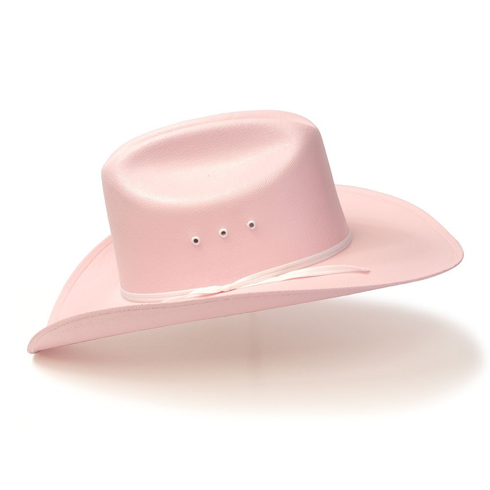 Pink Straw Western Cattleman Hat