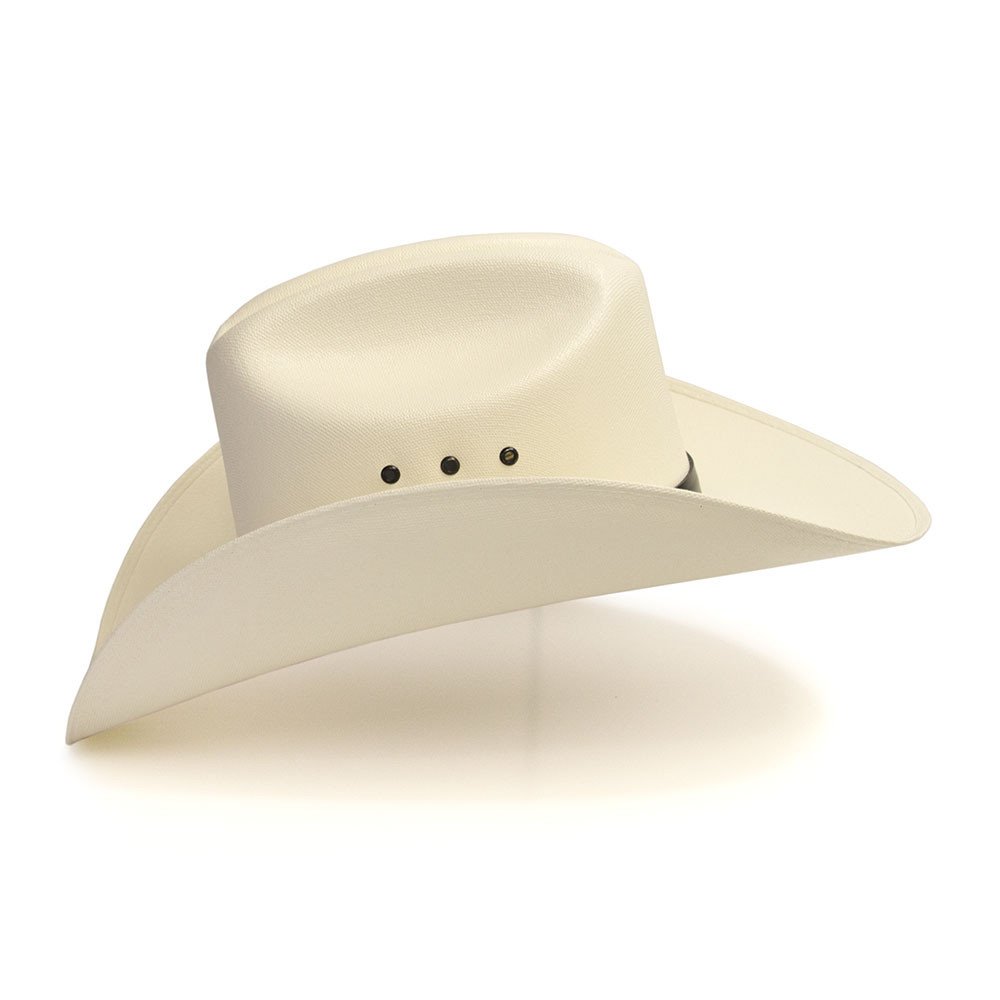 Natural Straw Western Cattleman Hat with Silver Concho Hat Band
