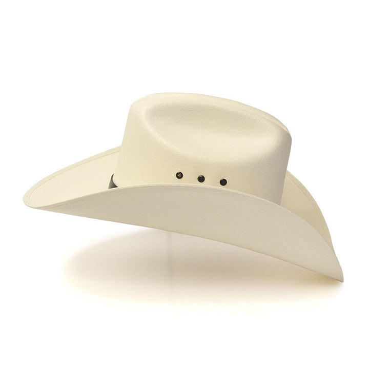 Natural Straw Western Cattleman Hat with Silver Concho Hat Band