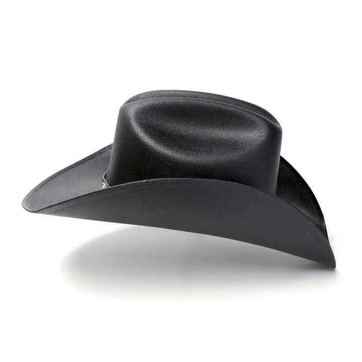 Black Straw Western Cattleman Hat with Silver Conchos