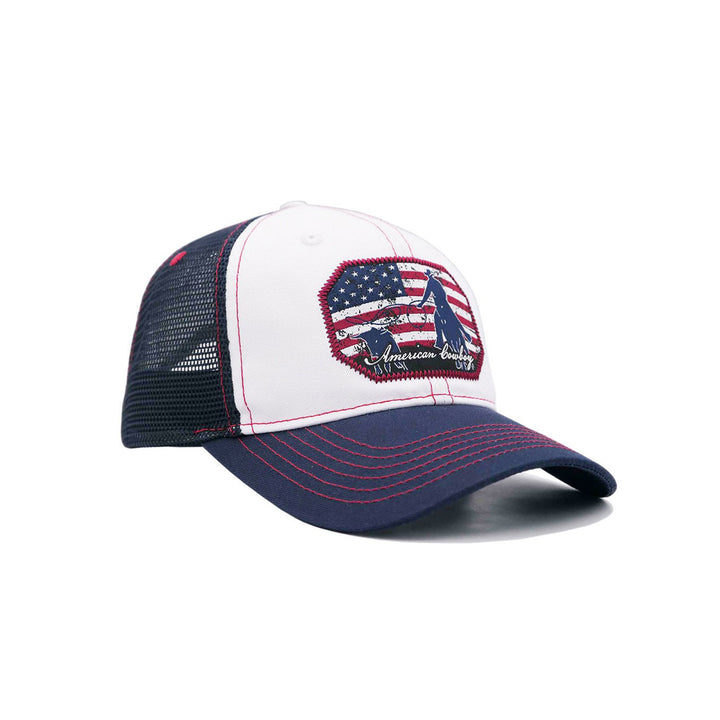 White &amp; Navy "American Cowboy" Trucker Cap