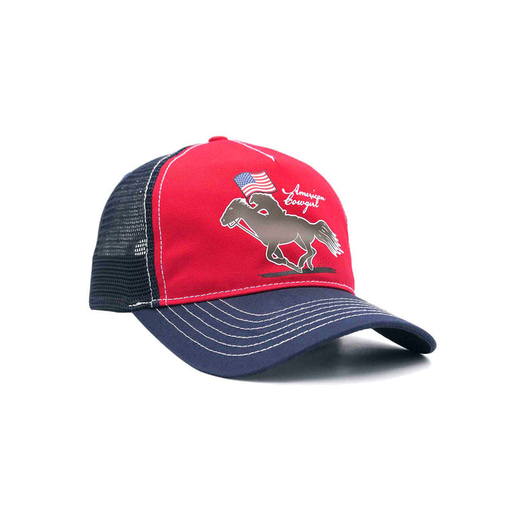 Red &amp; Navy "American Cowgirl" Trucker Cap
