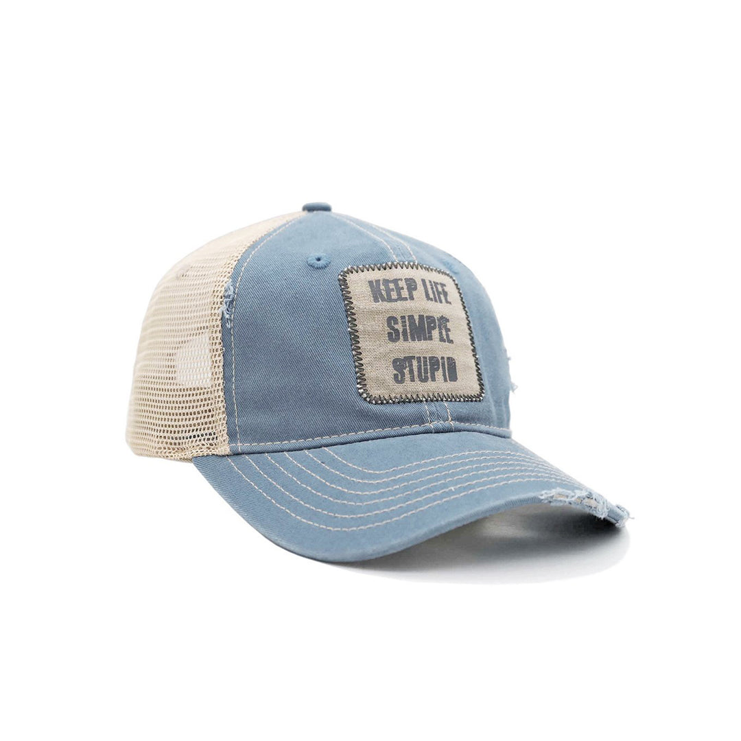 Blue "Keep life simple stupid" Trucker Cap