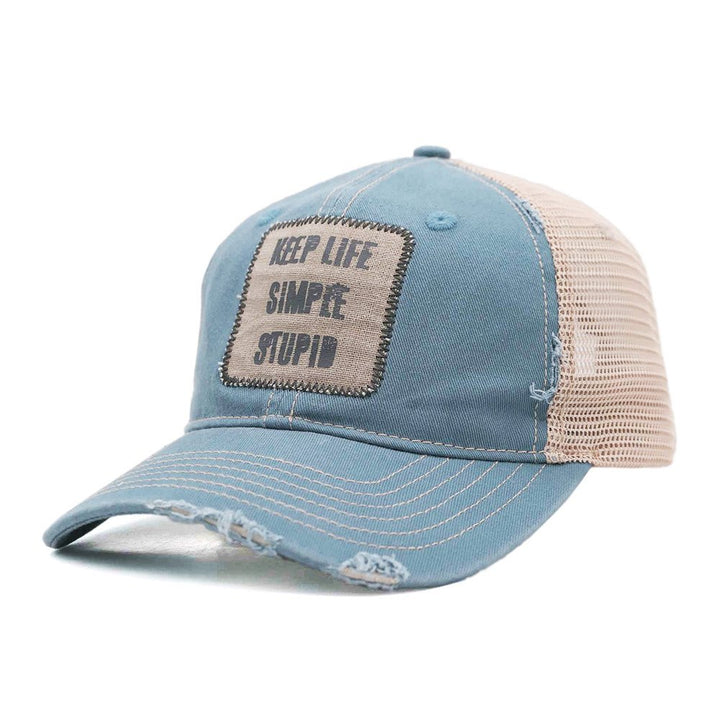 Blue "Keep life simple stupid" Trucker Cap