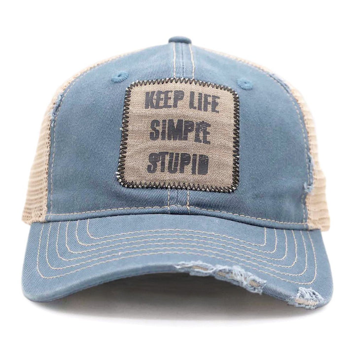 Blue "Keep life simple stupid" Trucker Cap