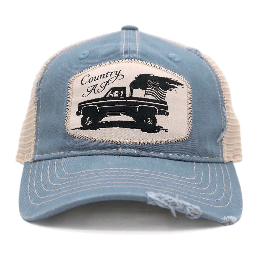 Blue "Country AF" Trucker Cap