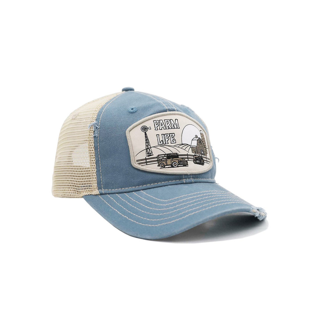 Blue "Farm Life" Trucker Cap