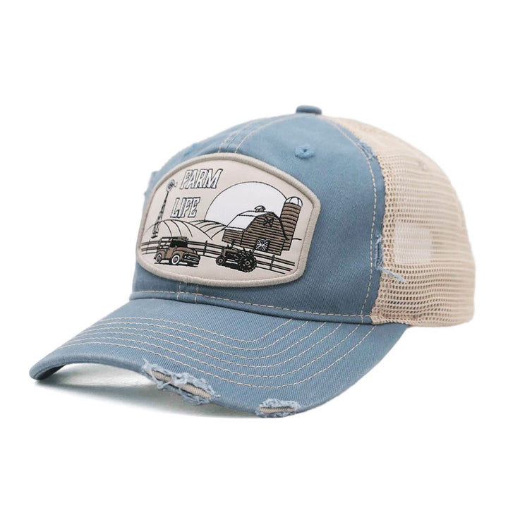 Blue "Farm Life" Trucker Cap