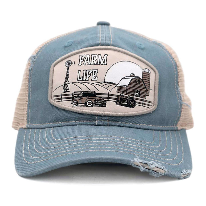 Blue "Farm Life" Trucker Cap