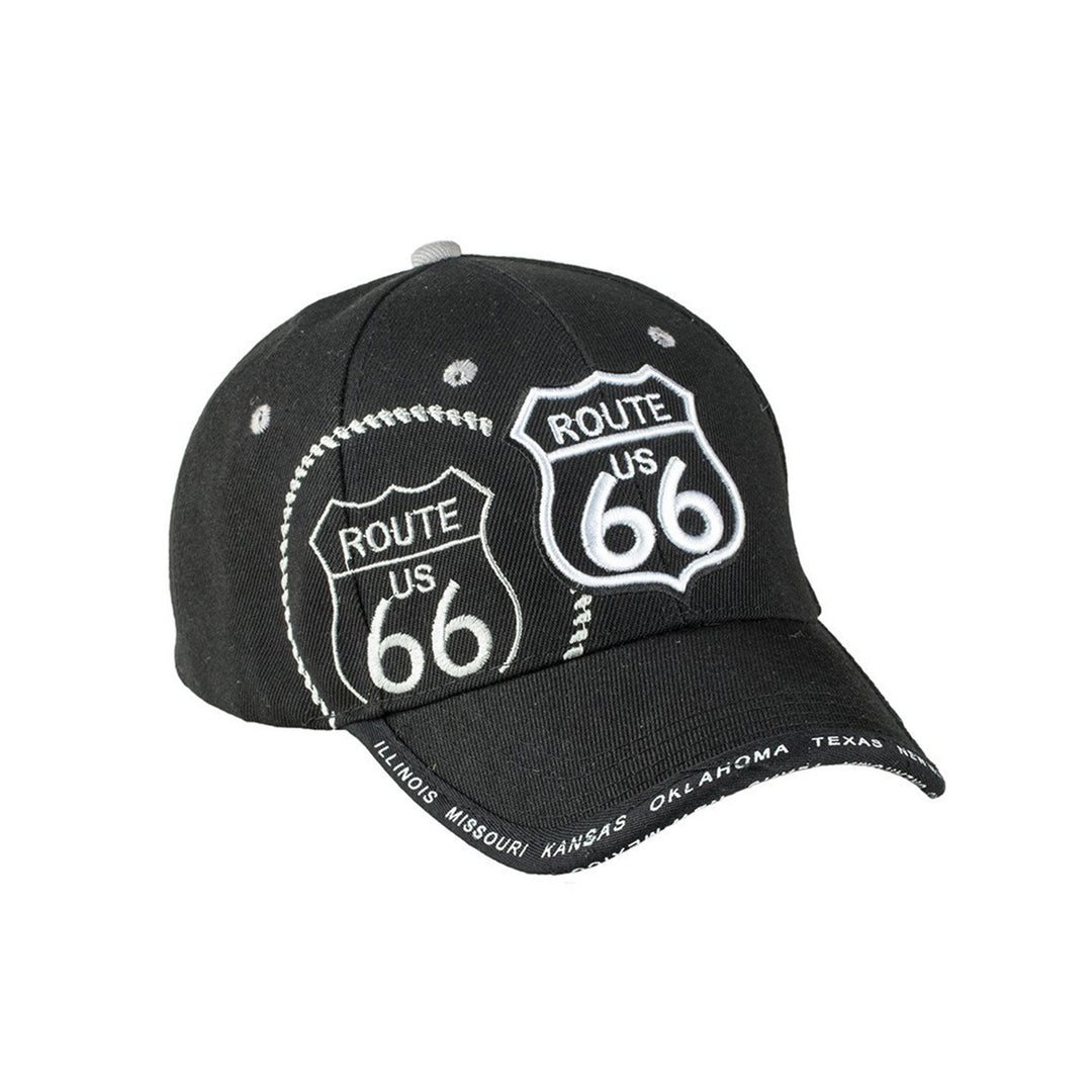 Black Western Trucker Cap with Embroidered Rt 66