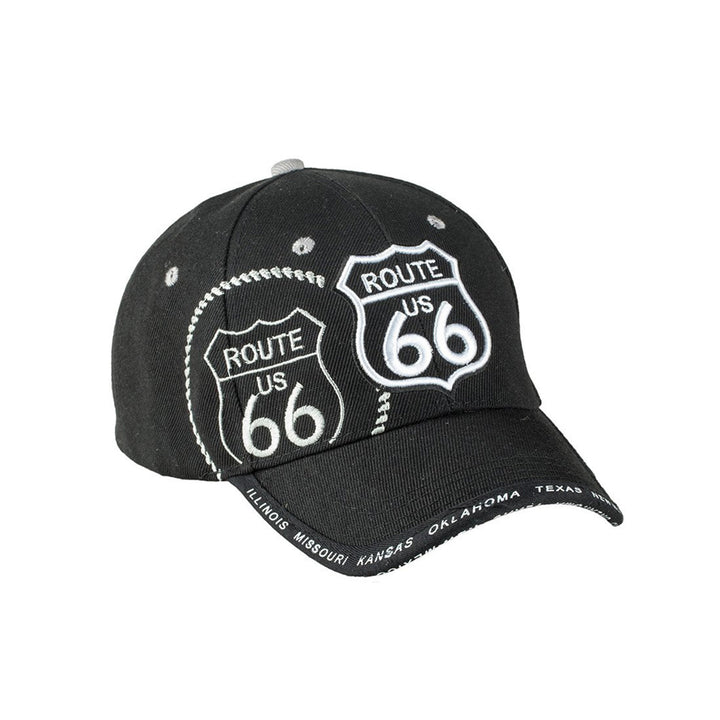 Black Western Trucker Cap with Embroidered Rt 66