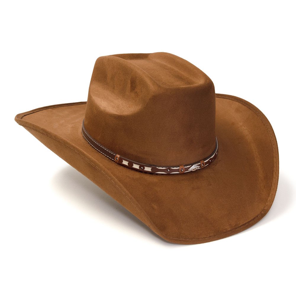 Burnt Sienna Suede Finish Western Wide Cattleman Hat with Leather Hat Band