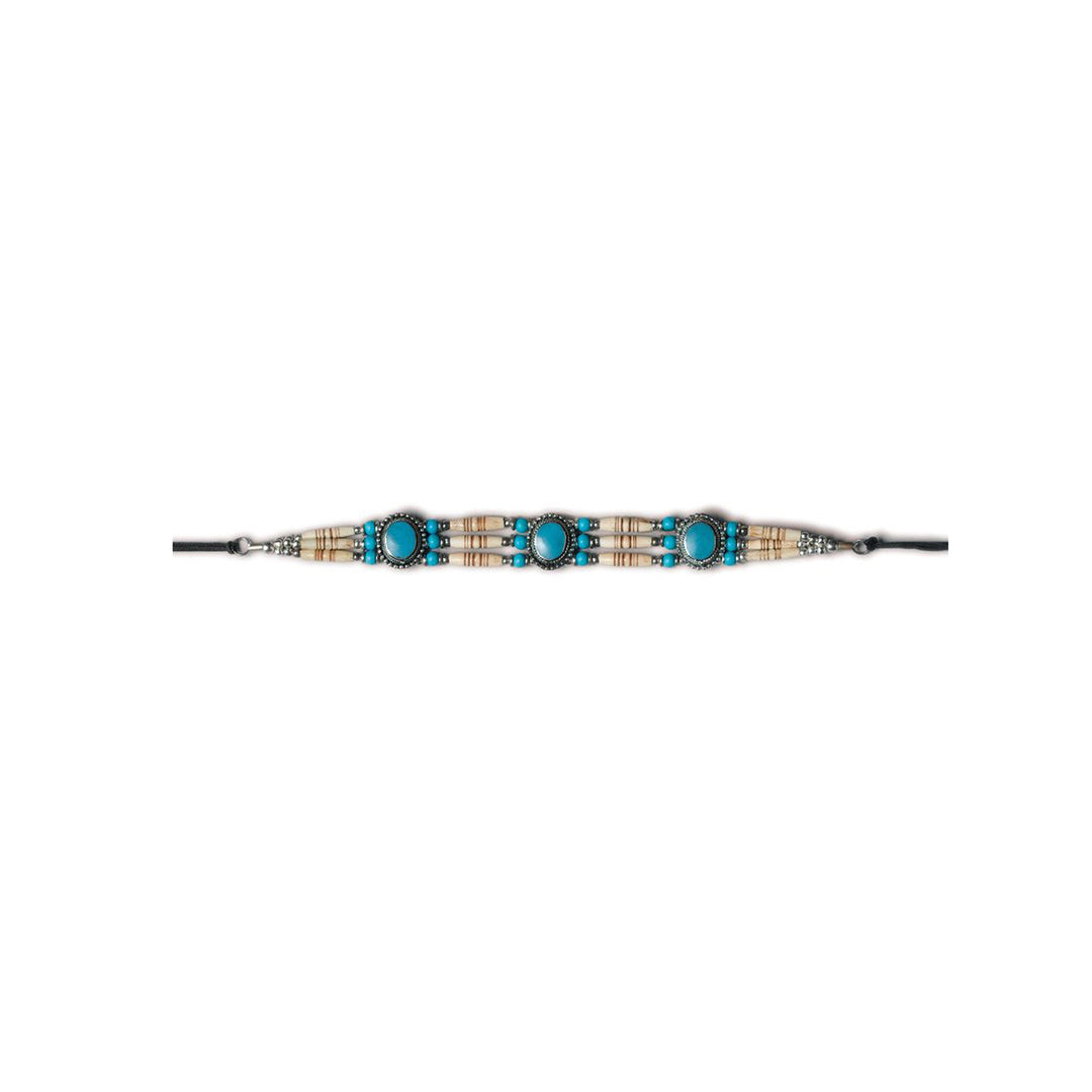 Genuine Bone Turquoise Conchos Choker Necklace or Hatband