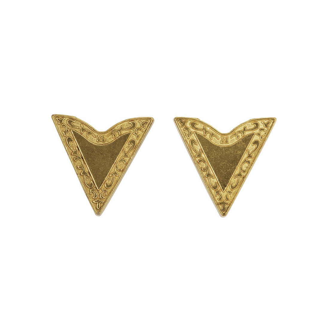 Engraved Gold Collar Tips