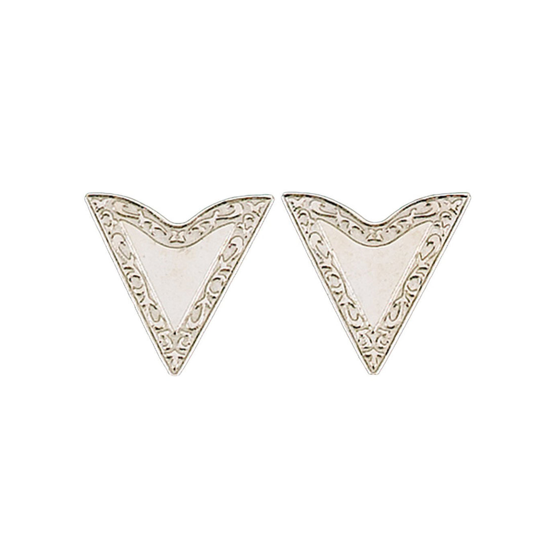 Engraved Silver Collar Tips