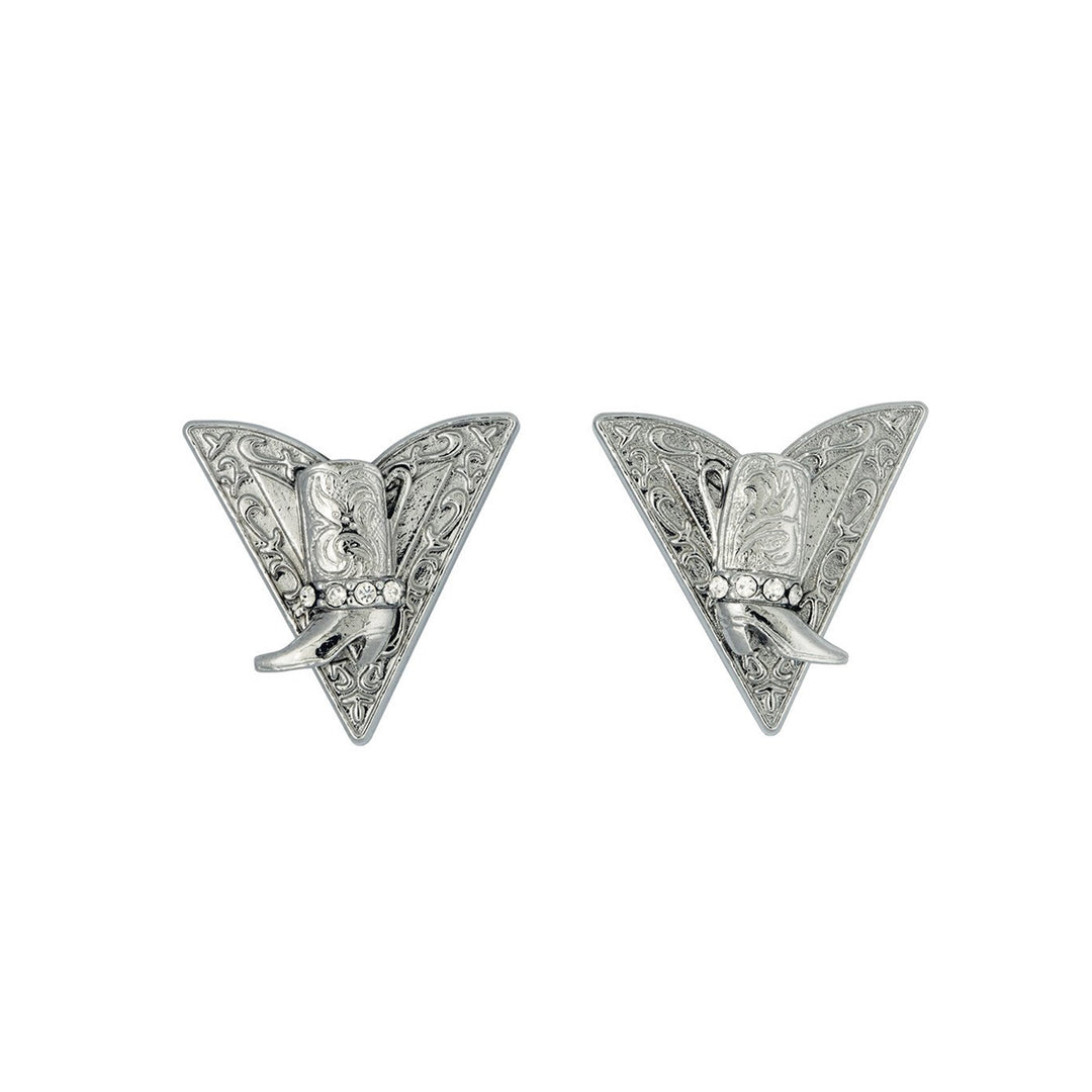 Silver Collar Tips with Boots &amp; Austrian Crystal