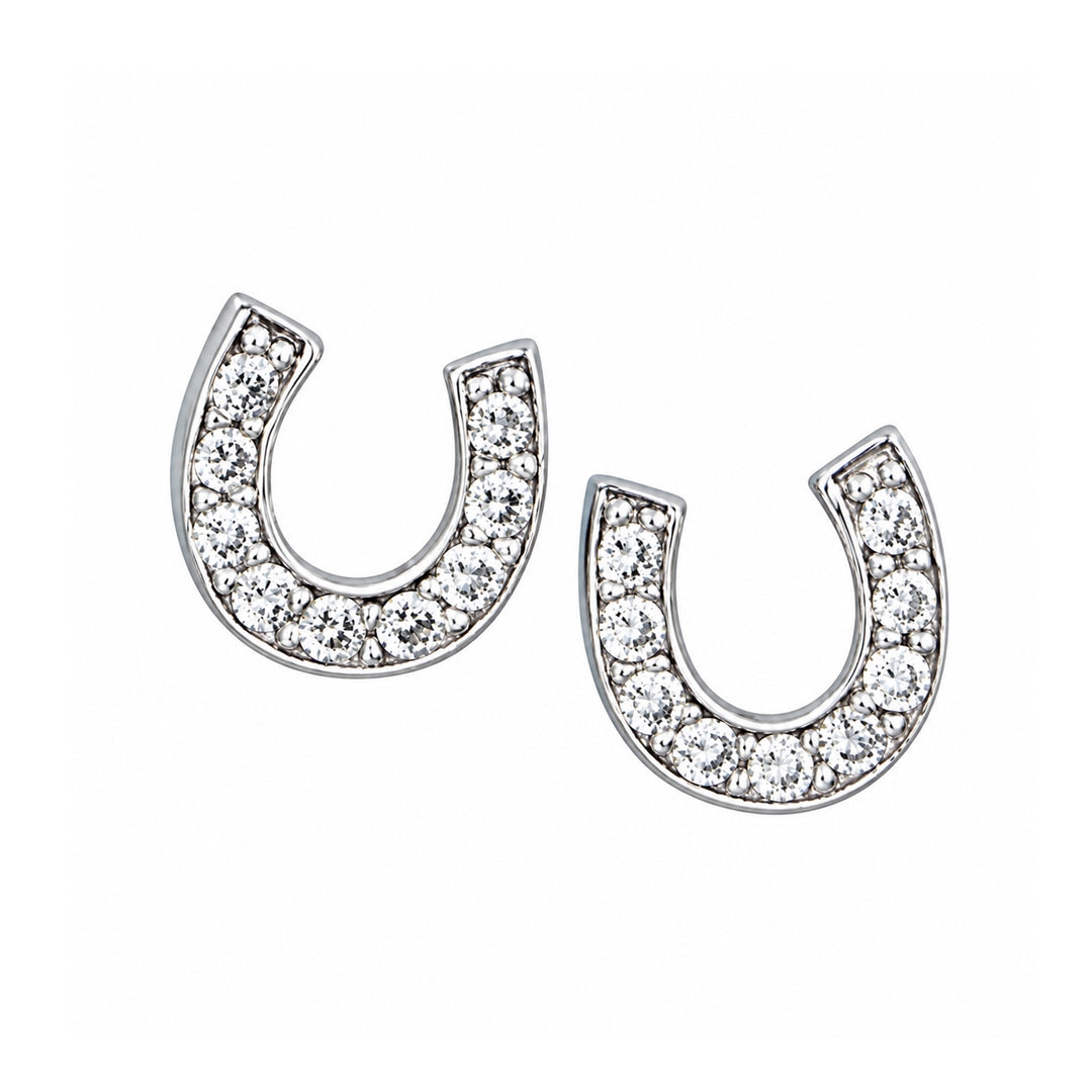 Mini Crystal Horseshoe Stud Earrings