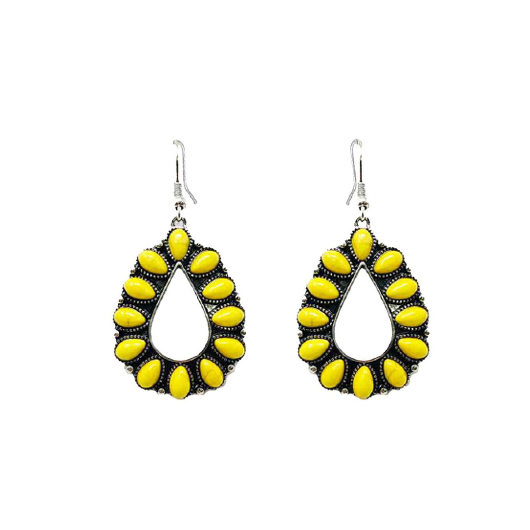 Yellow Stone Earrings 2 inch