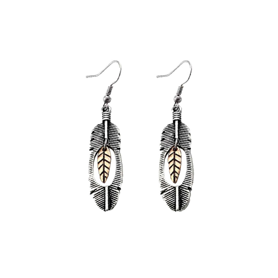 Nature Feather Leaf Earrings