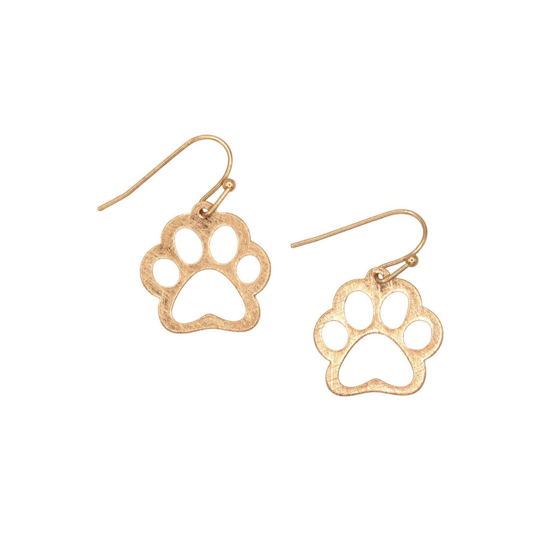 Paw Print Gold Earrings