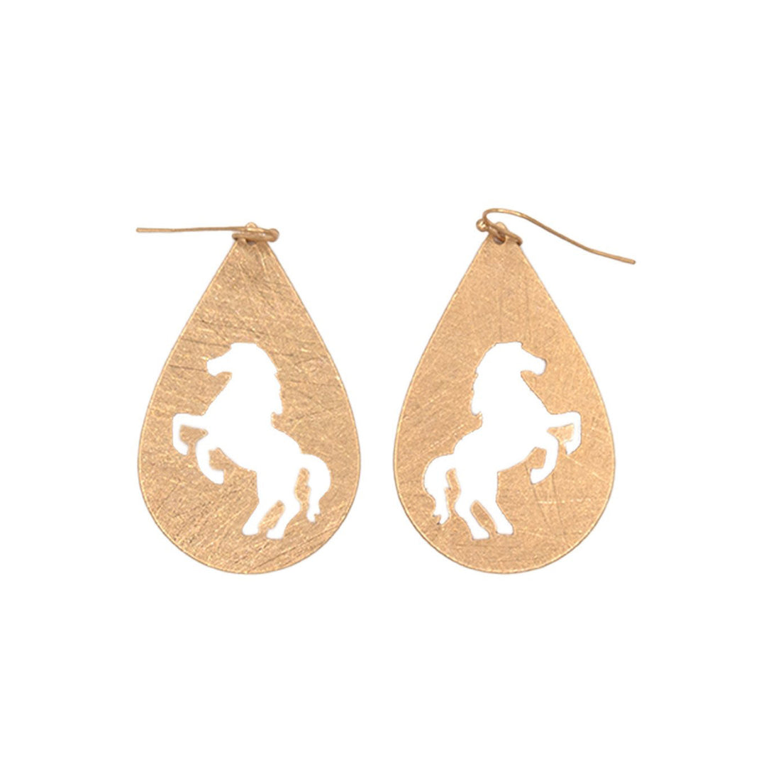Rearing Horse Gold Earrings