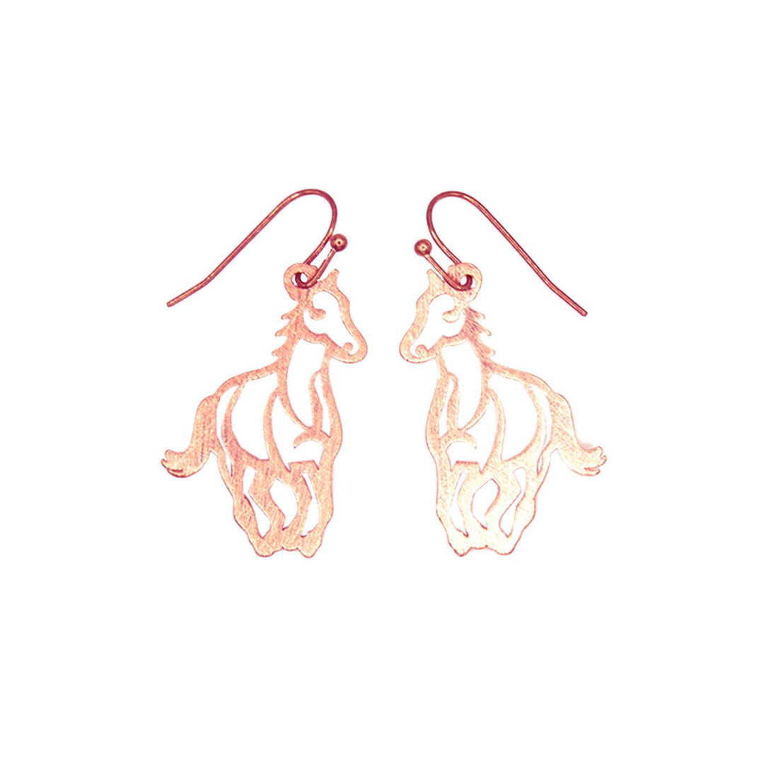 Running Horse Copper Earrings