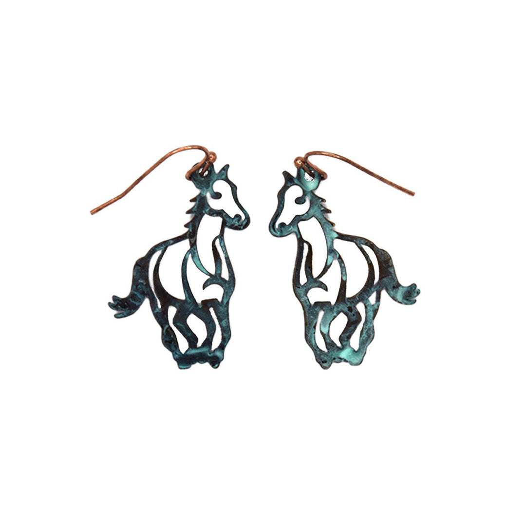 Running Horse Pewter Earrings