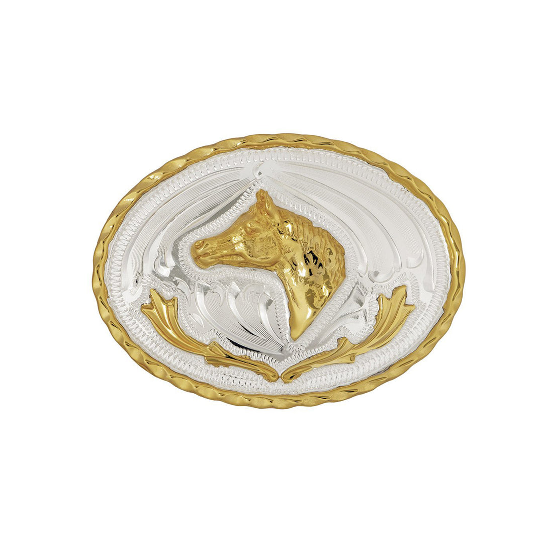 Horse Head German Silver Small Belt Buckle
