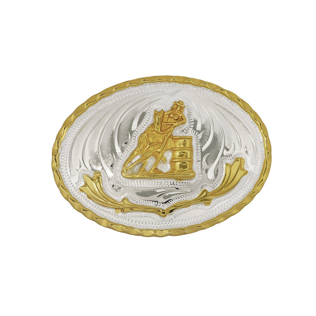 Barrel Racer German Silver Belt Buckle