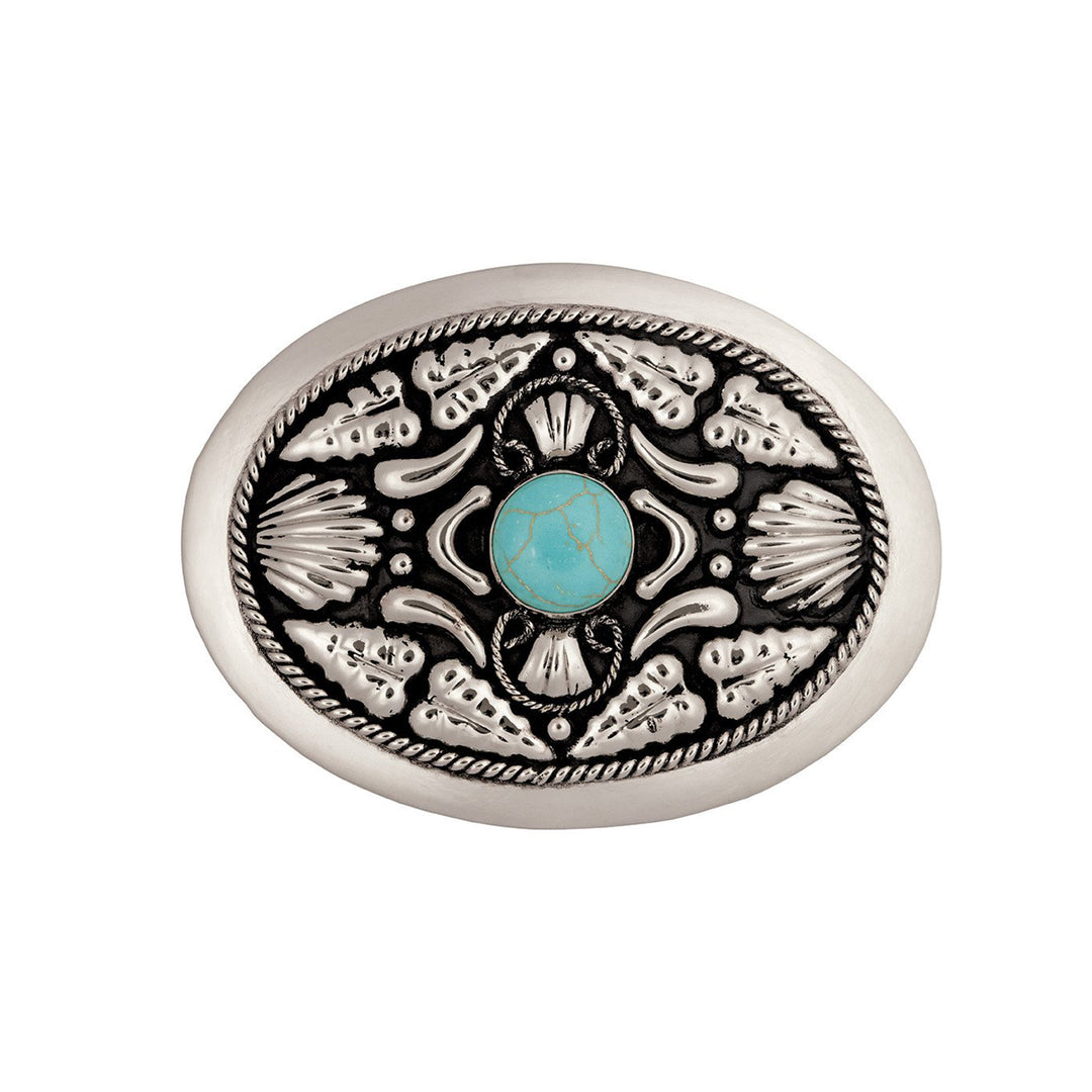 Turquoise Stone German Silver Belt Buckle