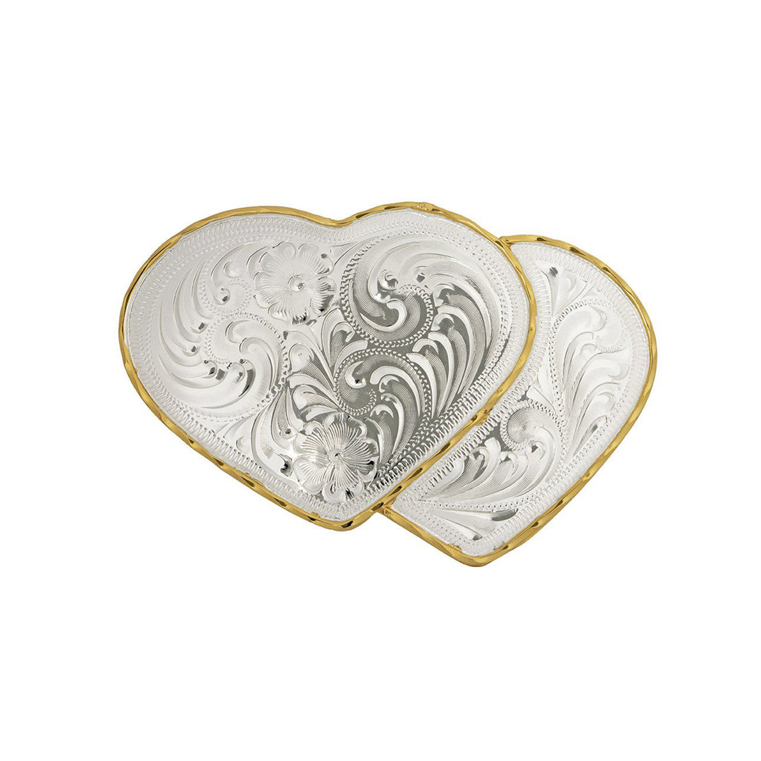 Heart German Silver Belt Buckle