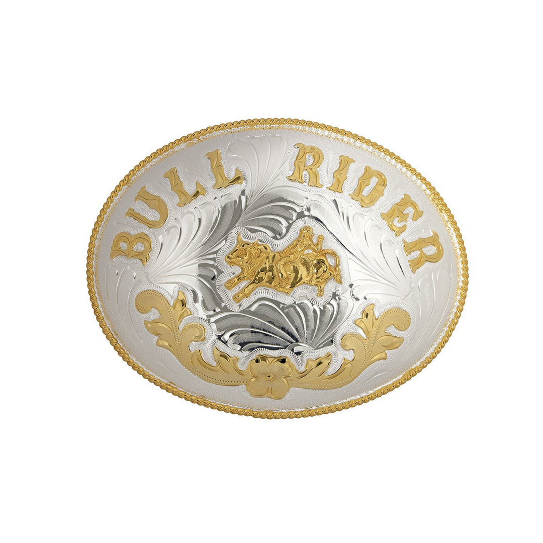 Bull Rider German Silver Belt Buckle - Oversize
