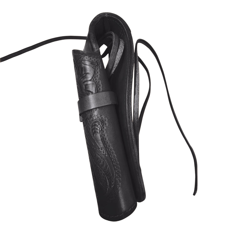 Black .38 Caliber Tooled Leather Holster