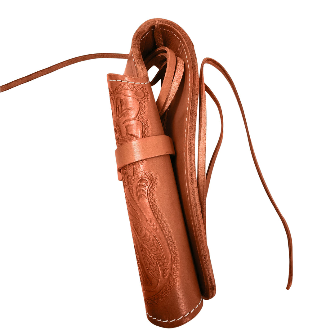 Natural .45 Caliber Tooled Leather Holster