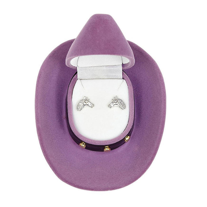 Horse Head Earrings in Cowboy Hat Gift Box