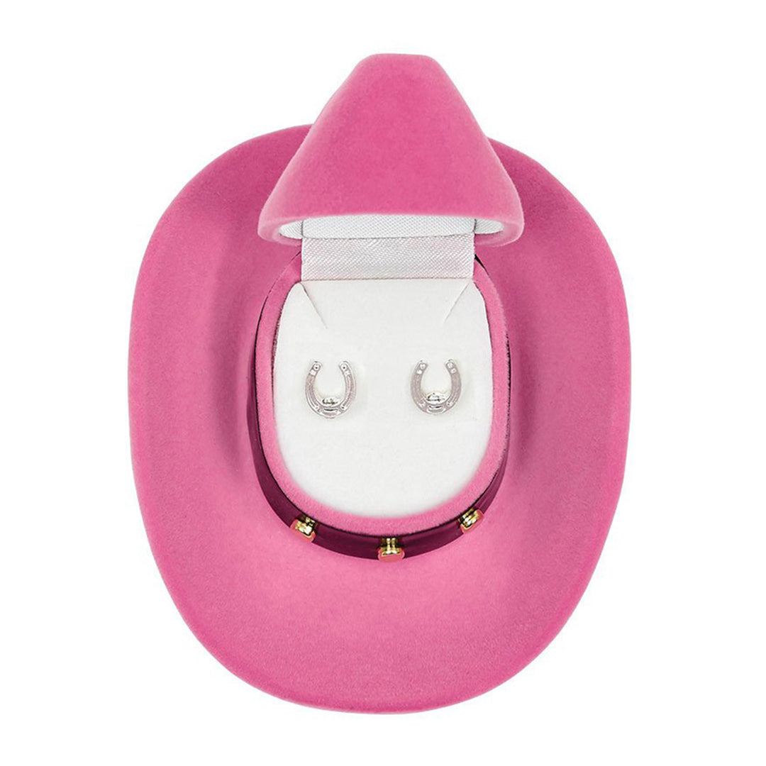Horseshoe Earrings in Cowboy Hat Gift Box