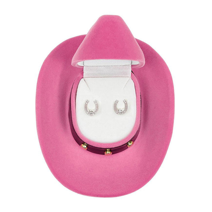 Horseshoe Earrings in Cowboy Hat Gift Box