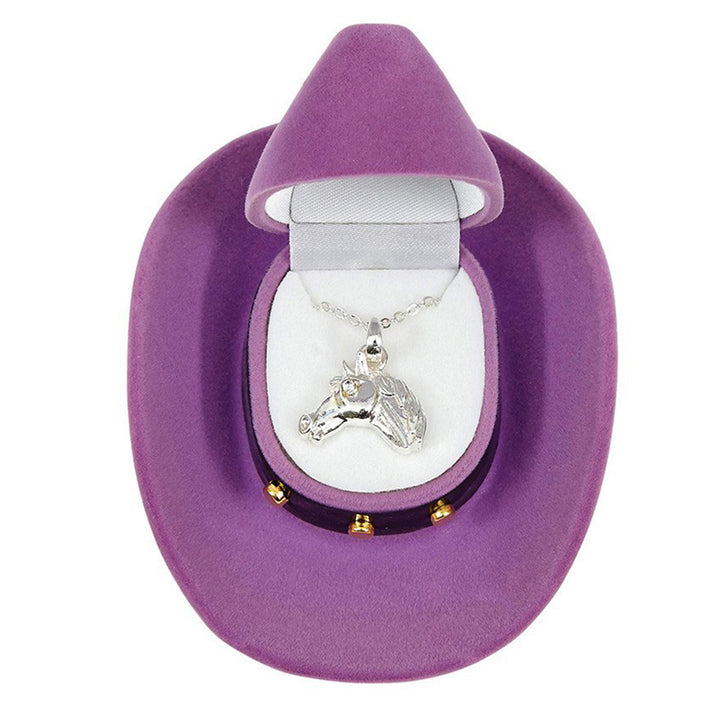 Horse Head Necklace in Cowboy Hat Gift Box