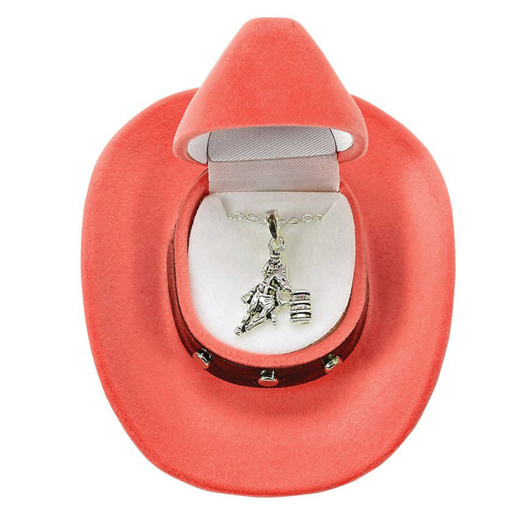 Barrel Racer Necklace in Cowboy Hat Gift Box