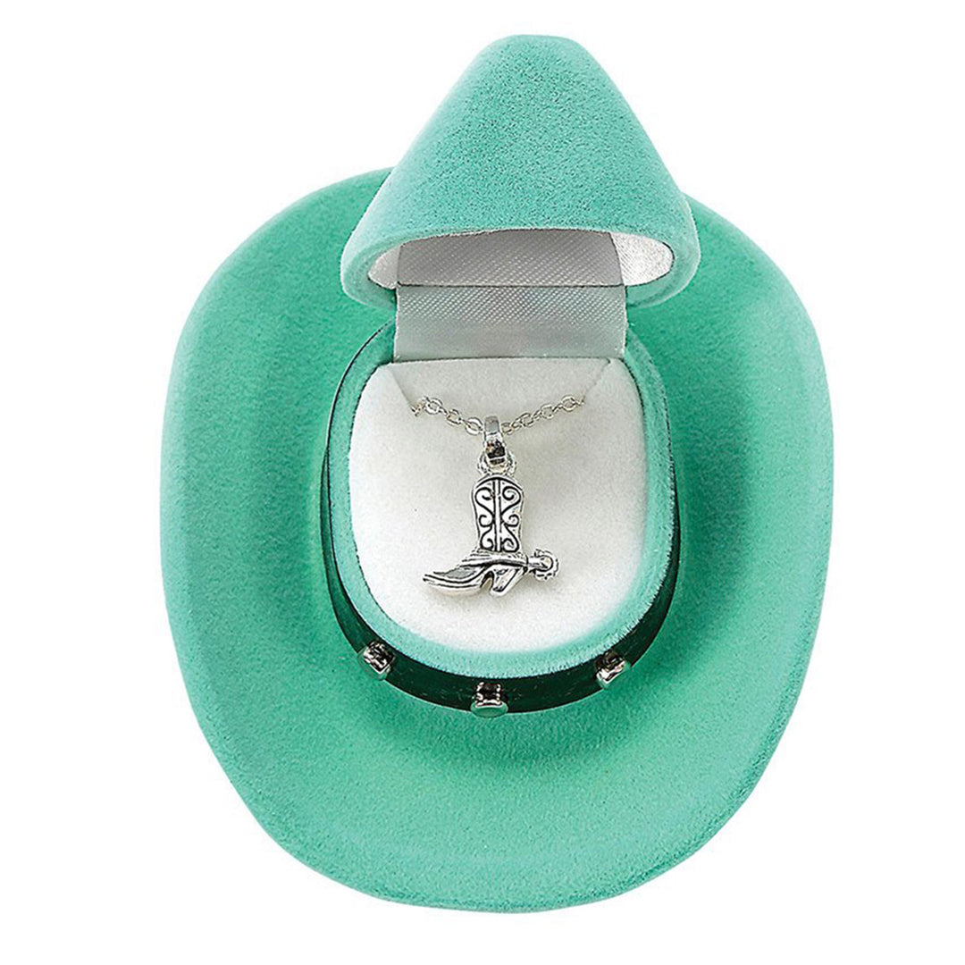 Cowboy Boot Necklace in Cowboy Hat Gift Box