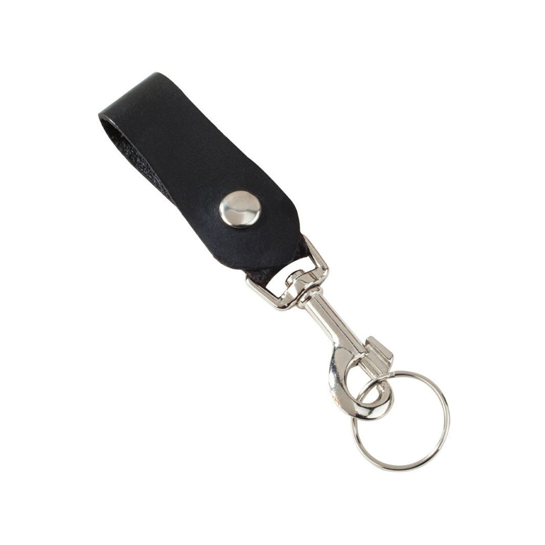 Black Leather Key Fob with Trigger Hook